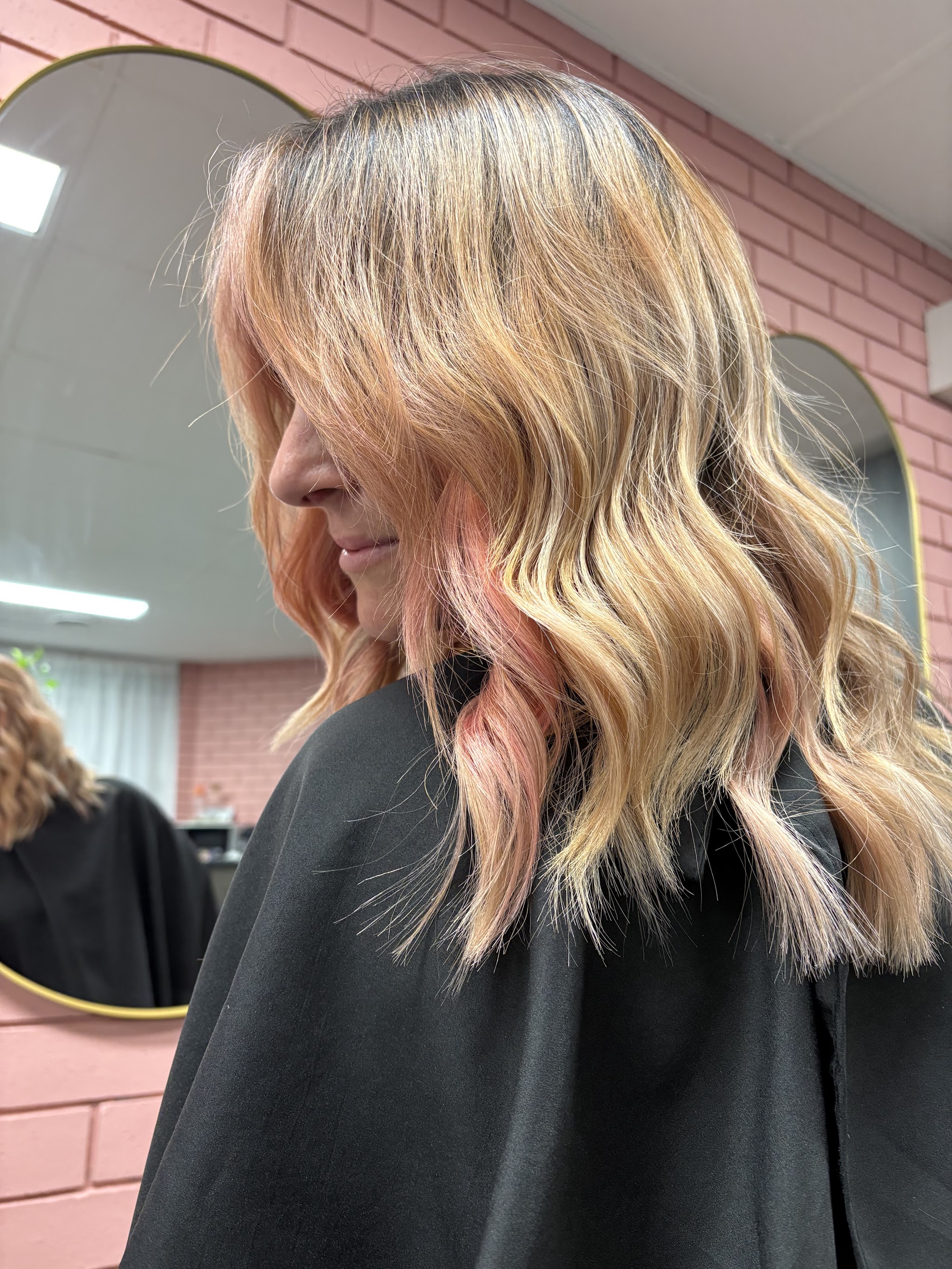 Blonde with a rose-gold tint